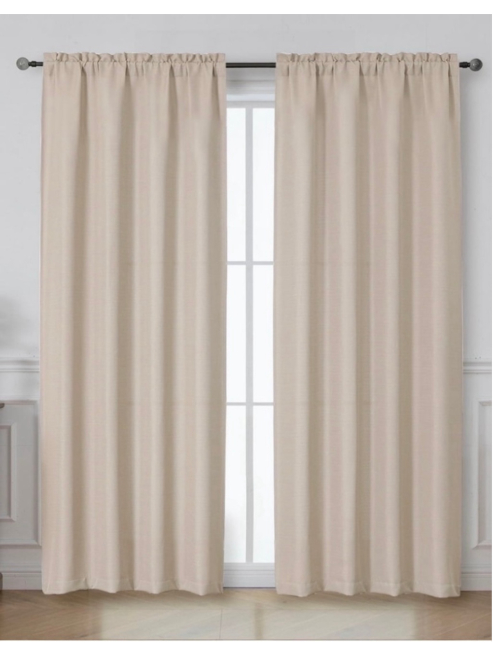 NEW Light Filtering Curtains 40”Wx72”L 2 Panels Linen Color